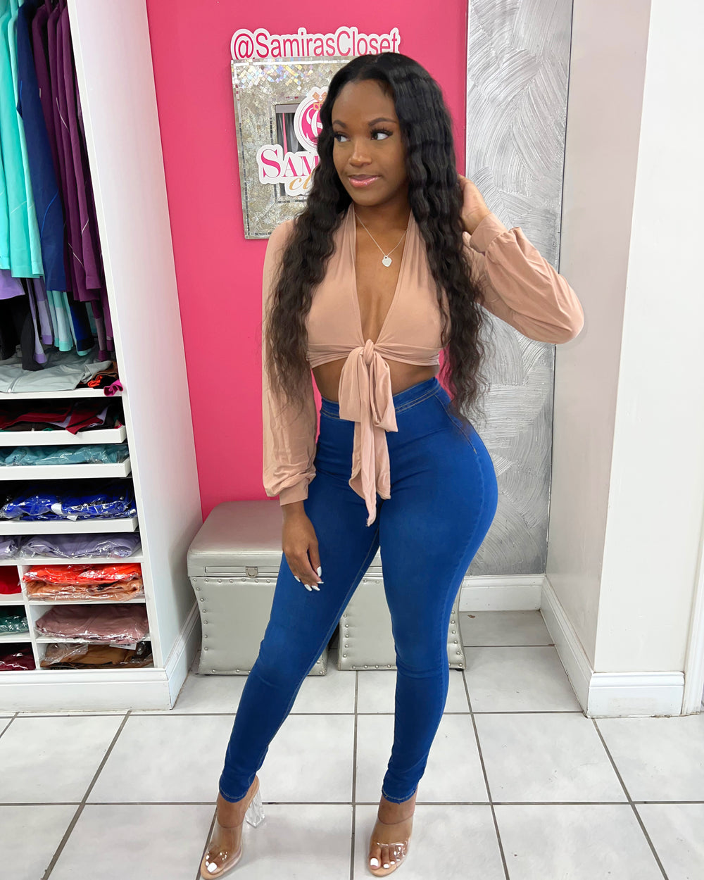 Extra Stretch Highwaisted Denim-dark denim