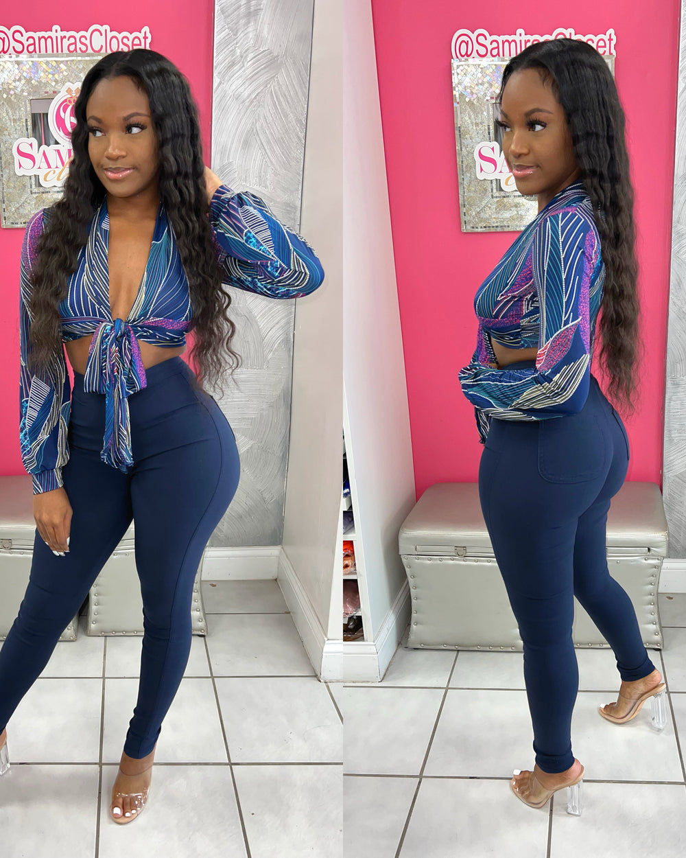 Extra Stretch Highwaisted Denim-Navy