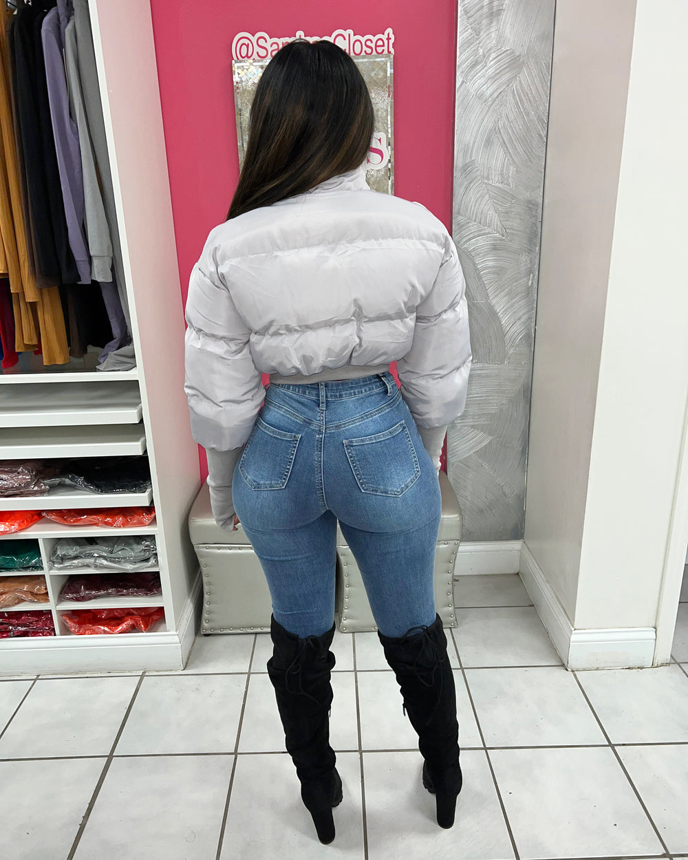 It Girl Bomber-Gray