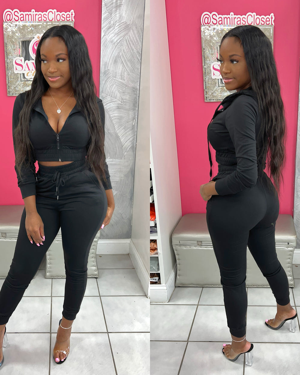 Hoody Jogger Set- Black