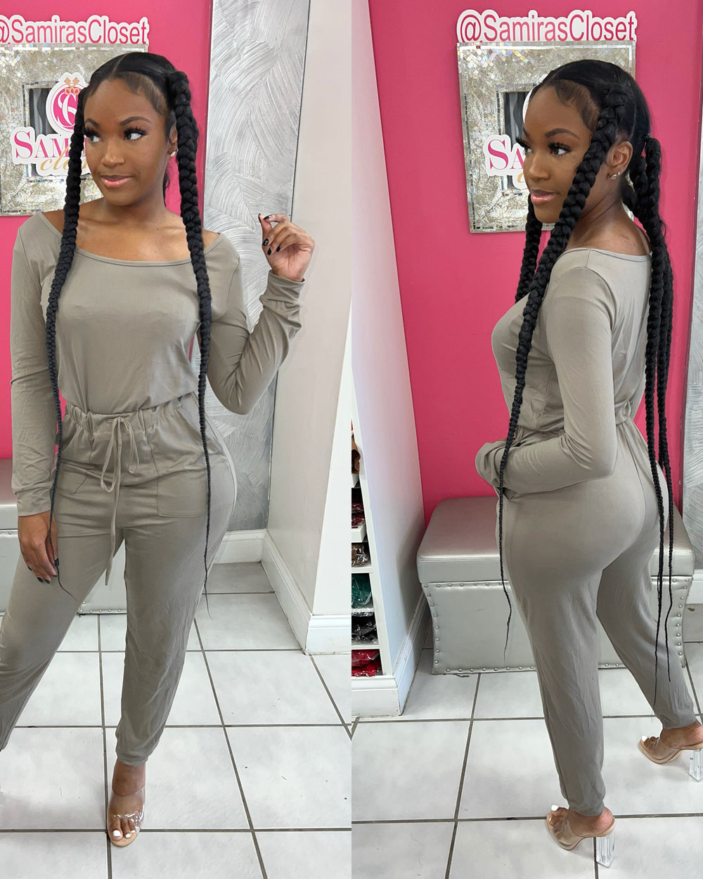 Chillax Jumpsuit- Taupe