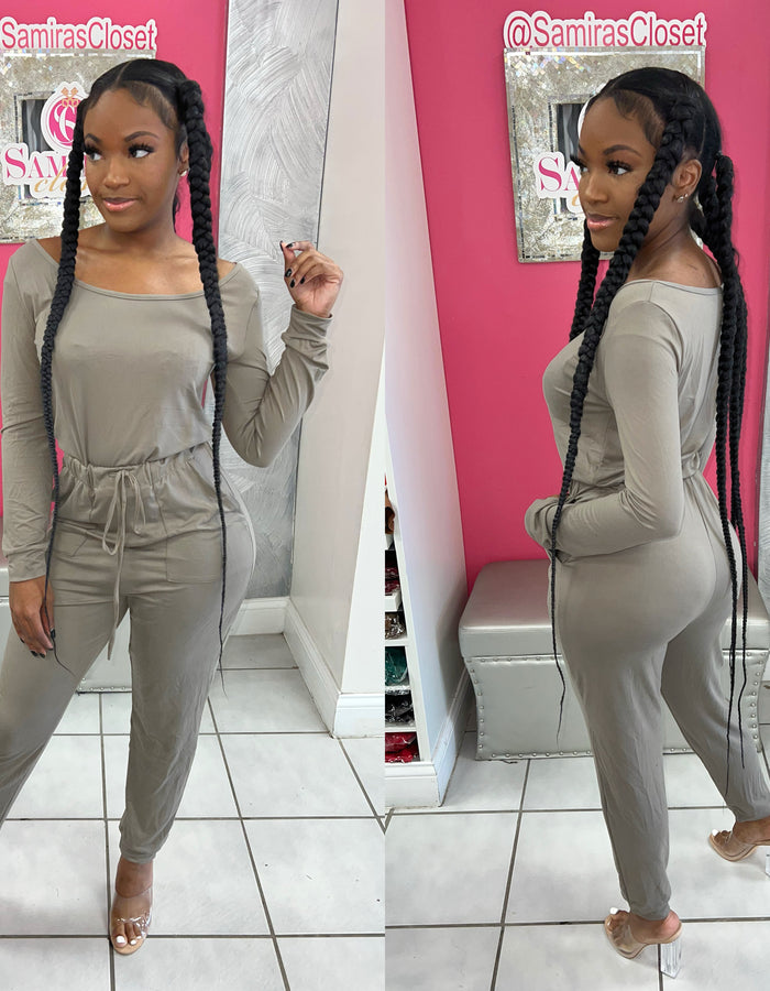 Chillax Jumpsuit- Taupe