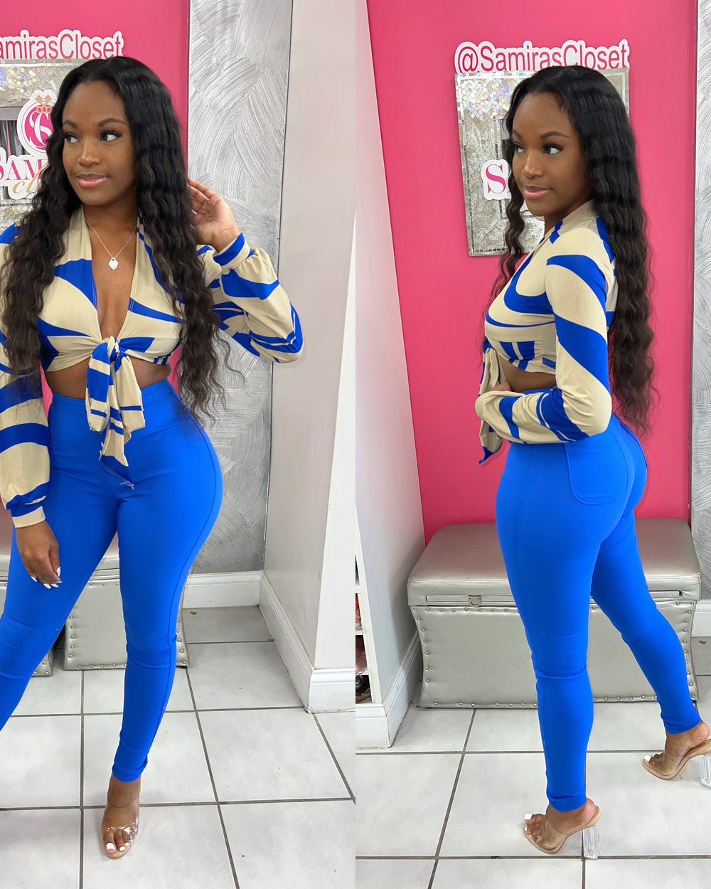 Extra Stretch Highwaisted Denim-Royal Blue