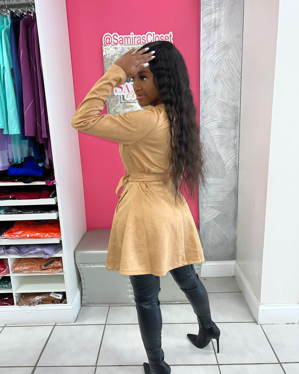 Flirty Flare Dress-Tan