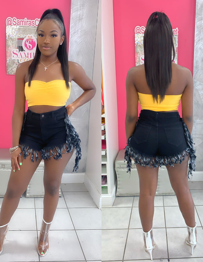 Ruched Bandeau-Yellow