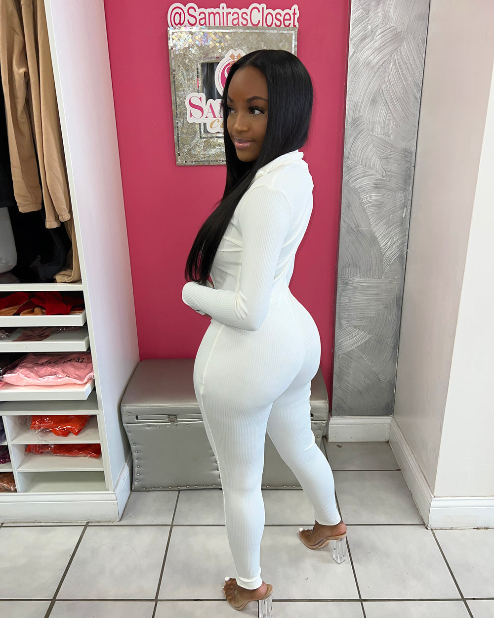 Lucky Label Jumpsuit-White