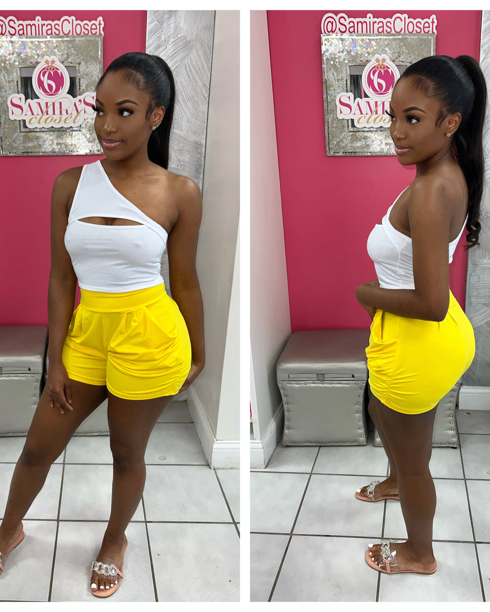 Cool Me Down Shorts-Yellow