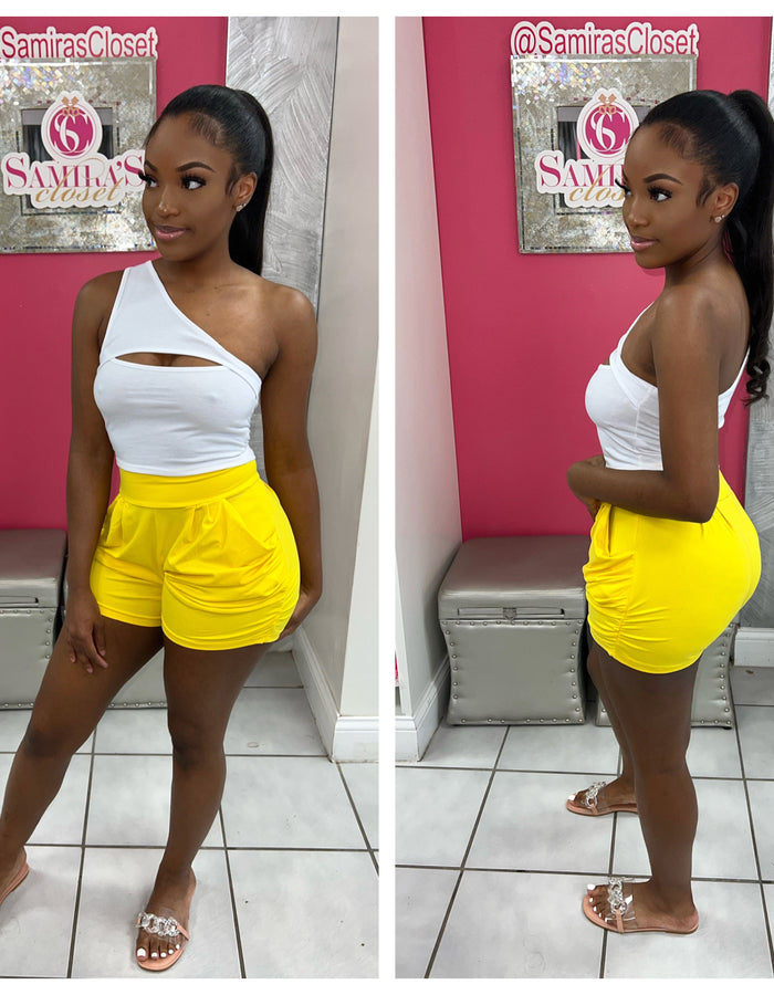 Cool Me Down Shorts-Yellow