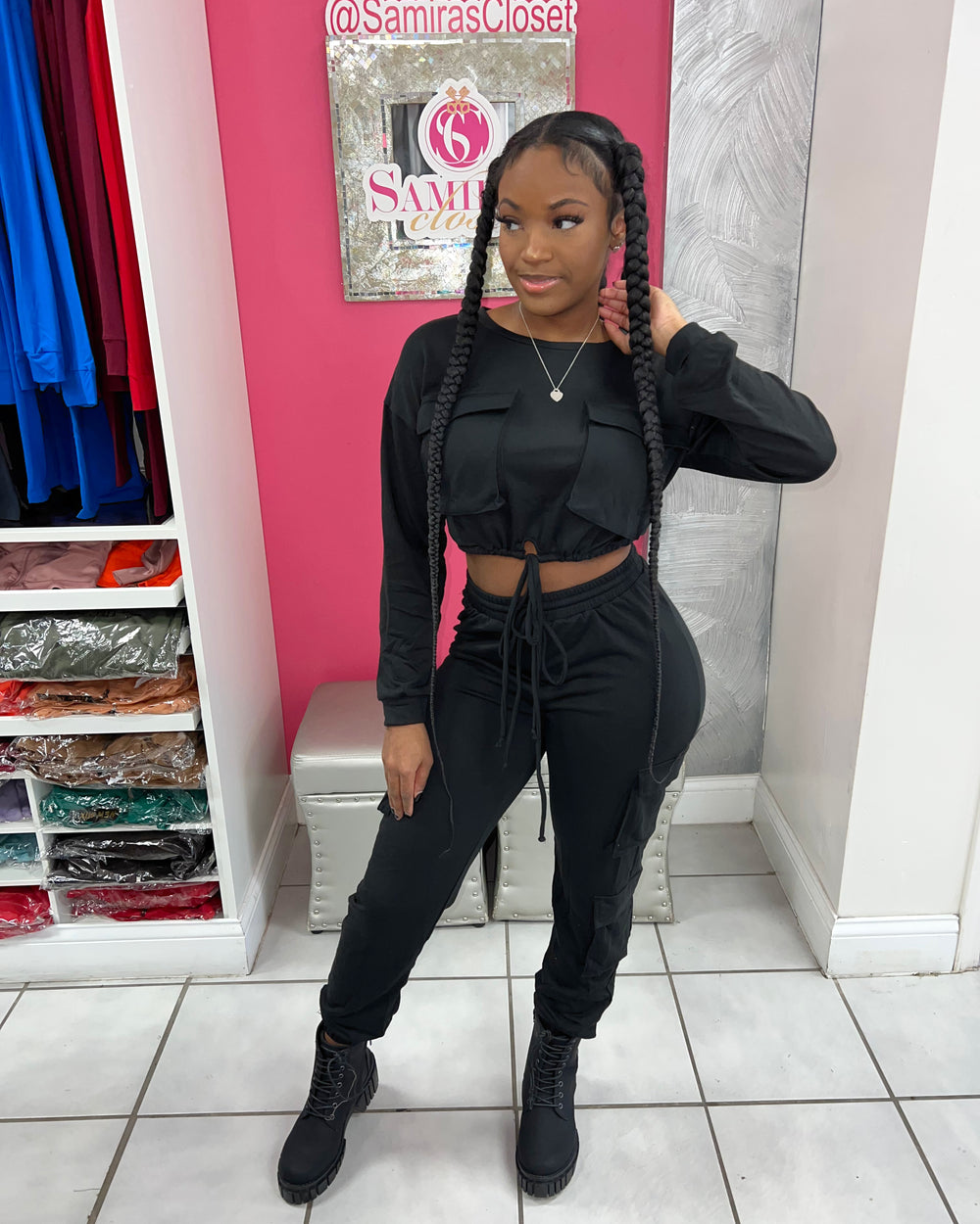 All On Me Cargo Set-Black