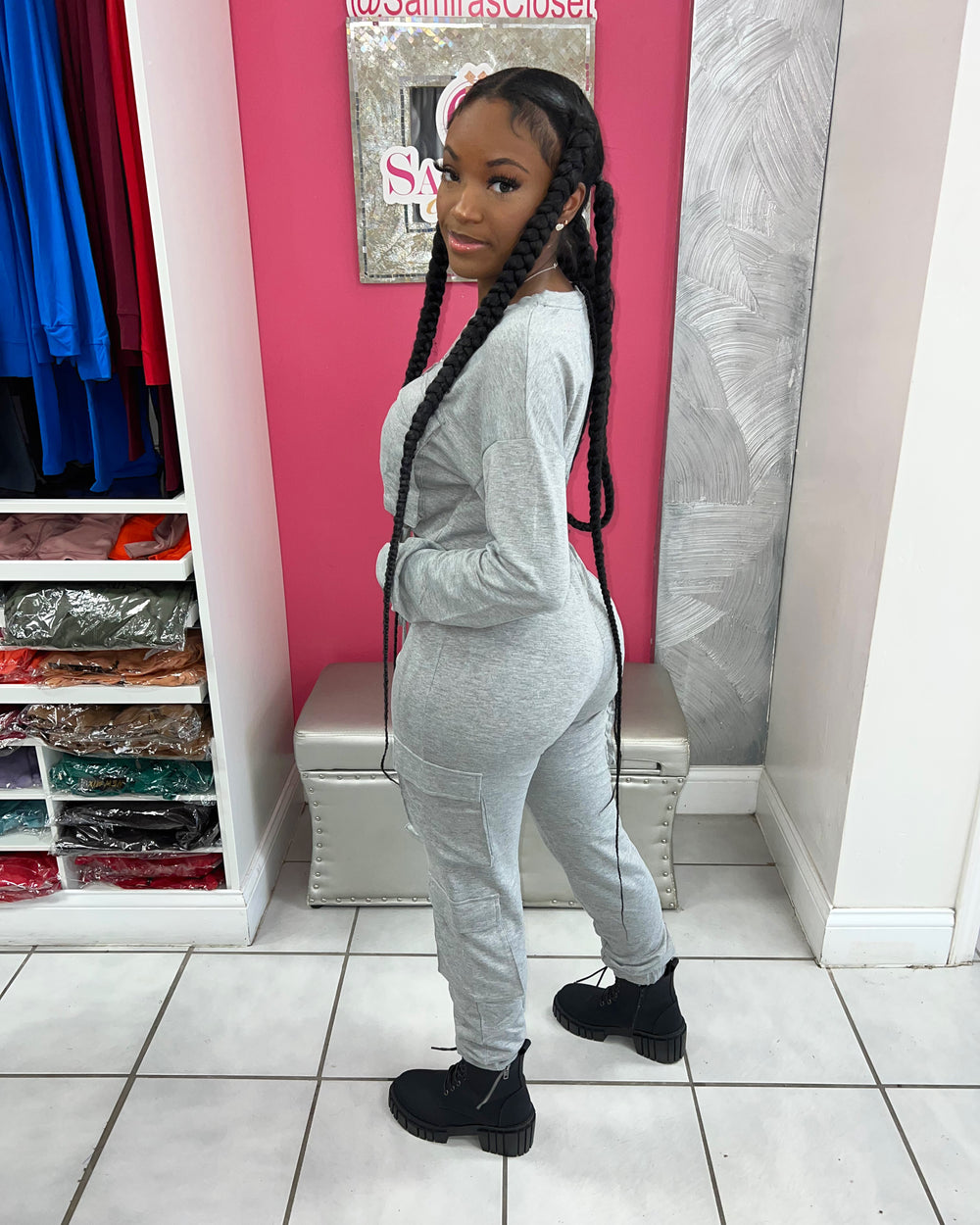 All On Me Cargo Set-Grey