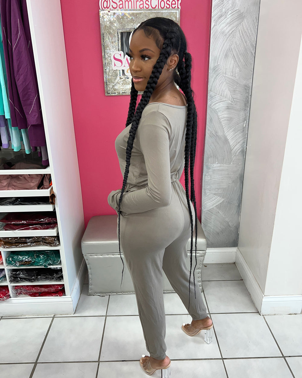 Chillax Jumpsuit- Taupe