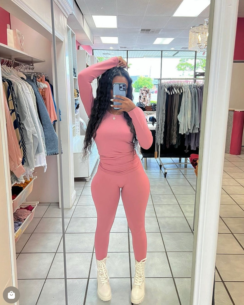Fleece Lined Chill Set-Mauve