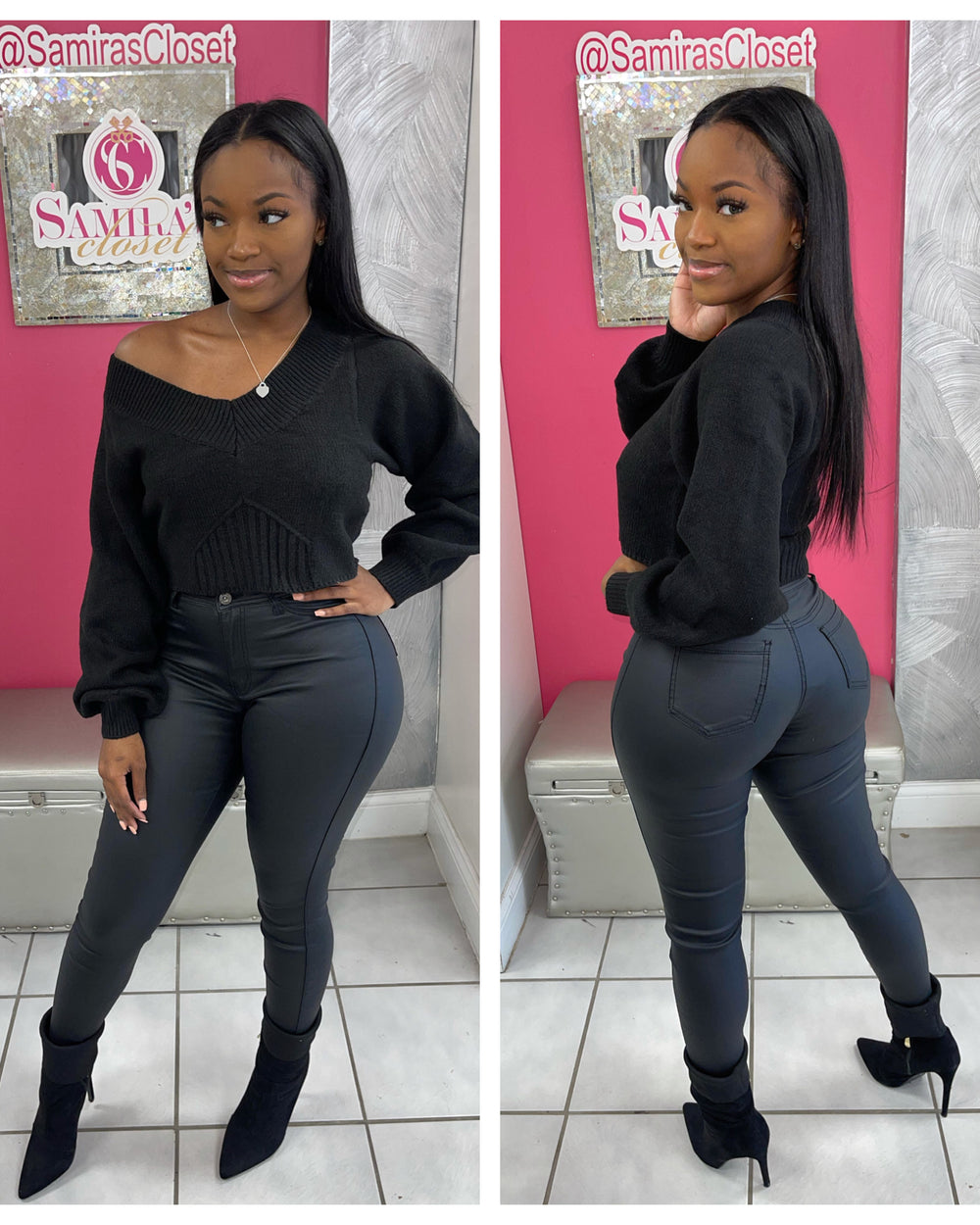 Princess Sleeve Sweater-Black