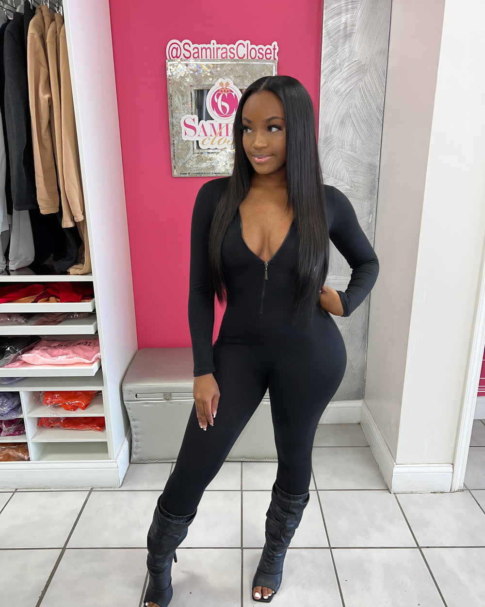 Ultra Slim Jumpsuit-Black
