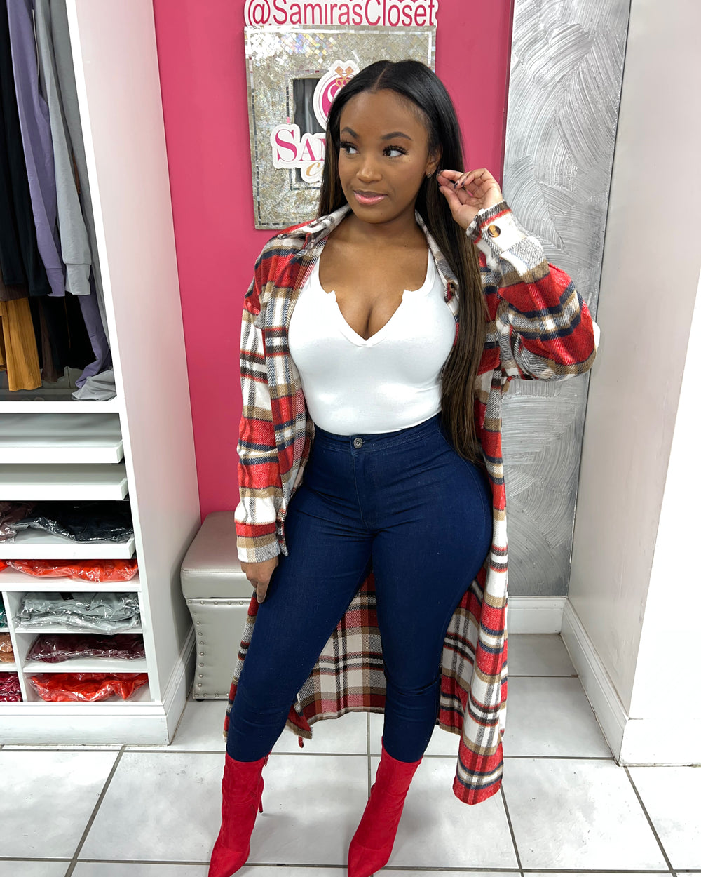 In The Trenches Jacket-Red/Navy