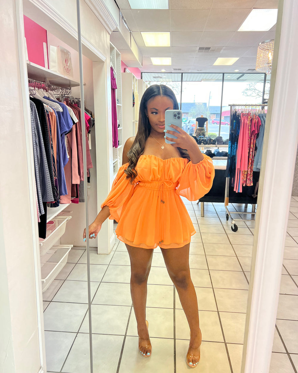 Such A Lady Romper-Peach