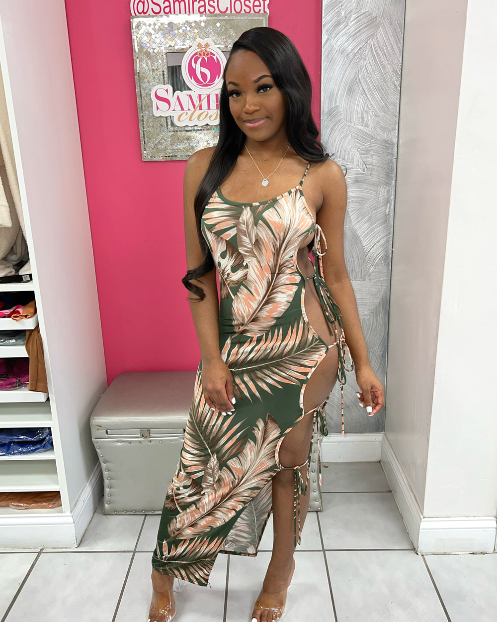 Vacay Me Dress-Olive Multi