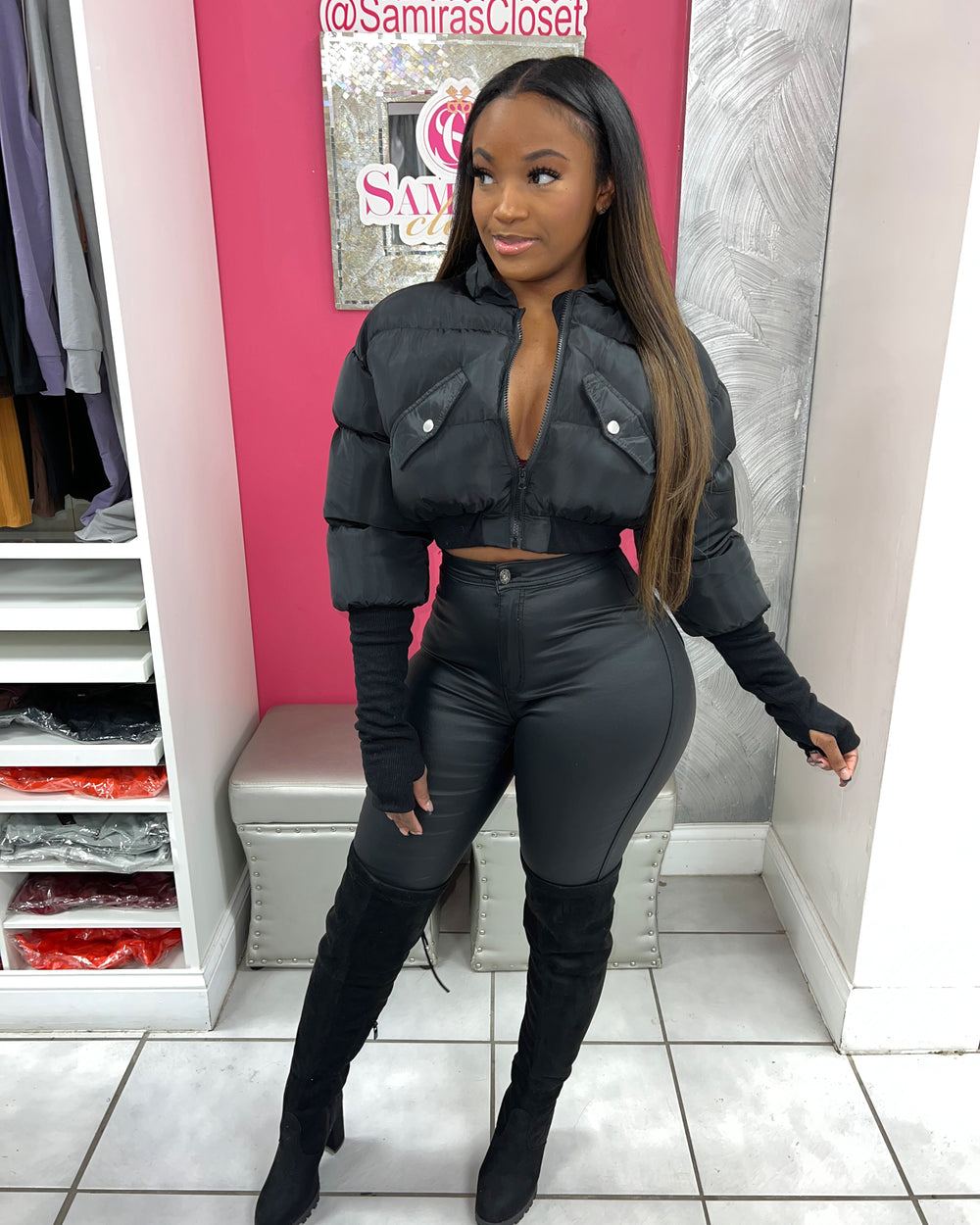 It Girl Bomber-Black