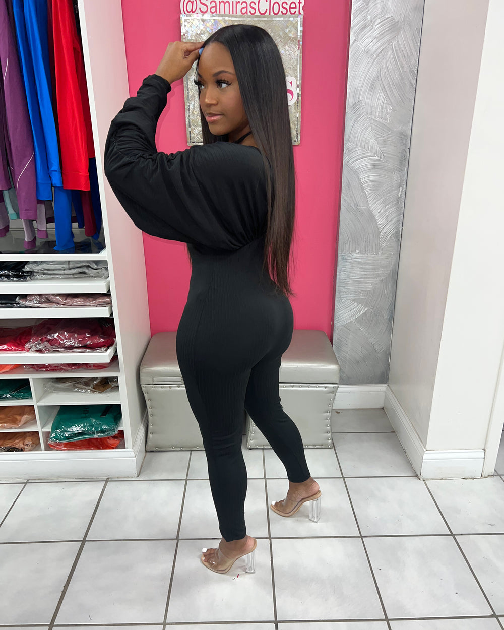 Center Of Attention Jumpsuit-Black
