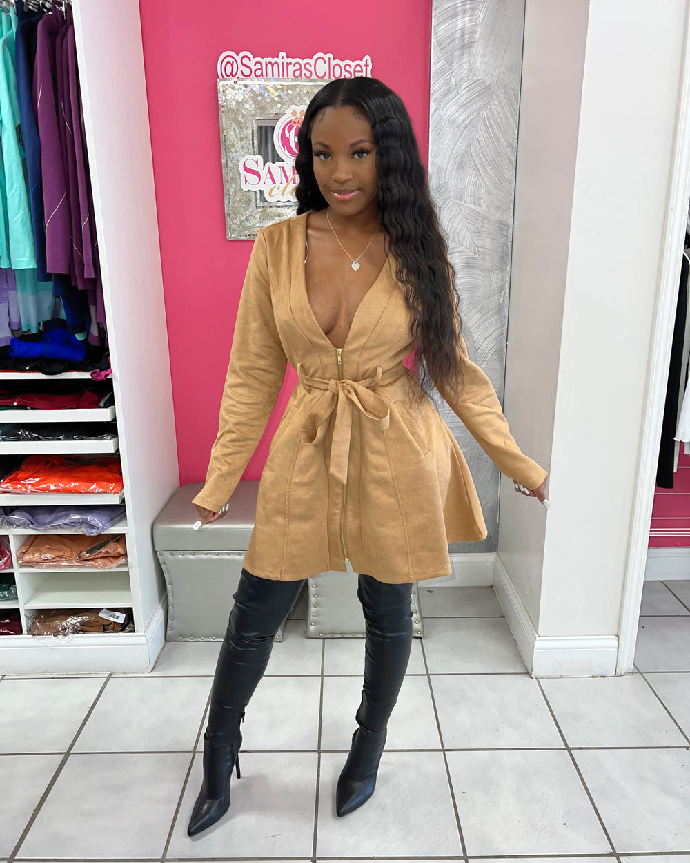 Flirty Flare Dress-Tan
