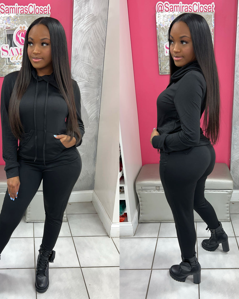 Boho Babe Jogger Set-Black