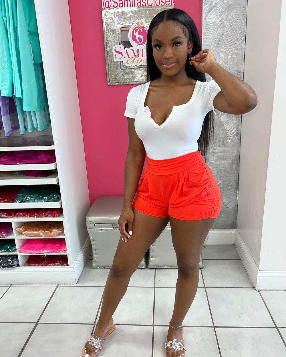 Cool Me Down Shorts-Red