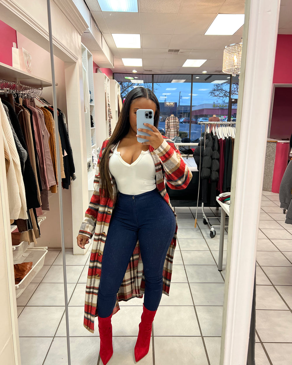 In The Trenches Jacket-Red/Navy