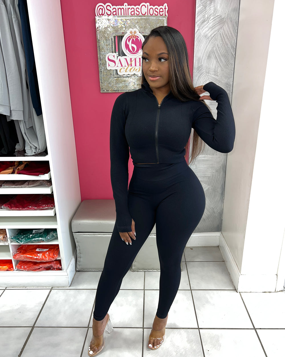 Lost without you legging set-Black