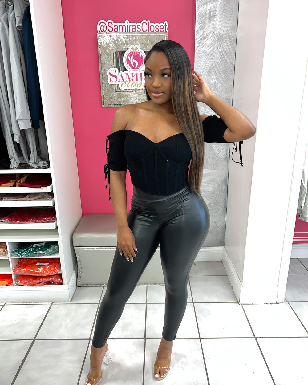 Sweetheart Corset Top-Black