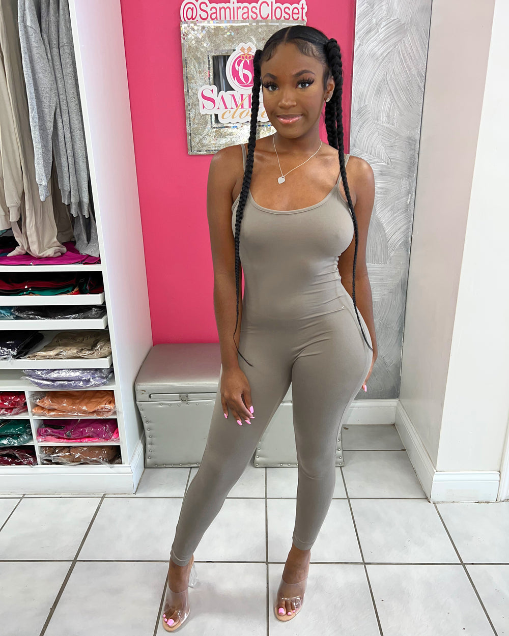 Cami Jumpsuit-Taupe