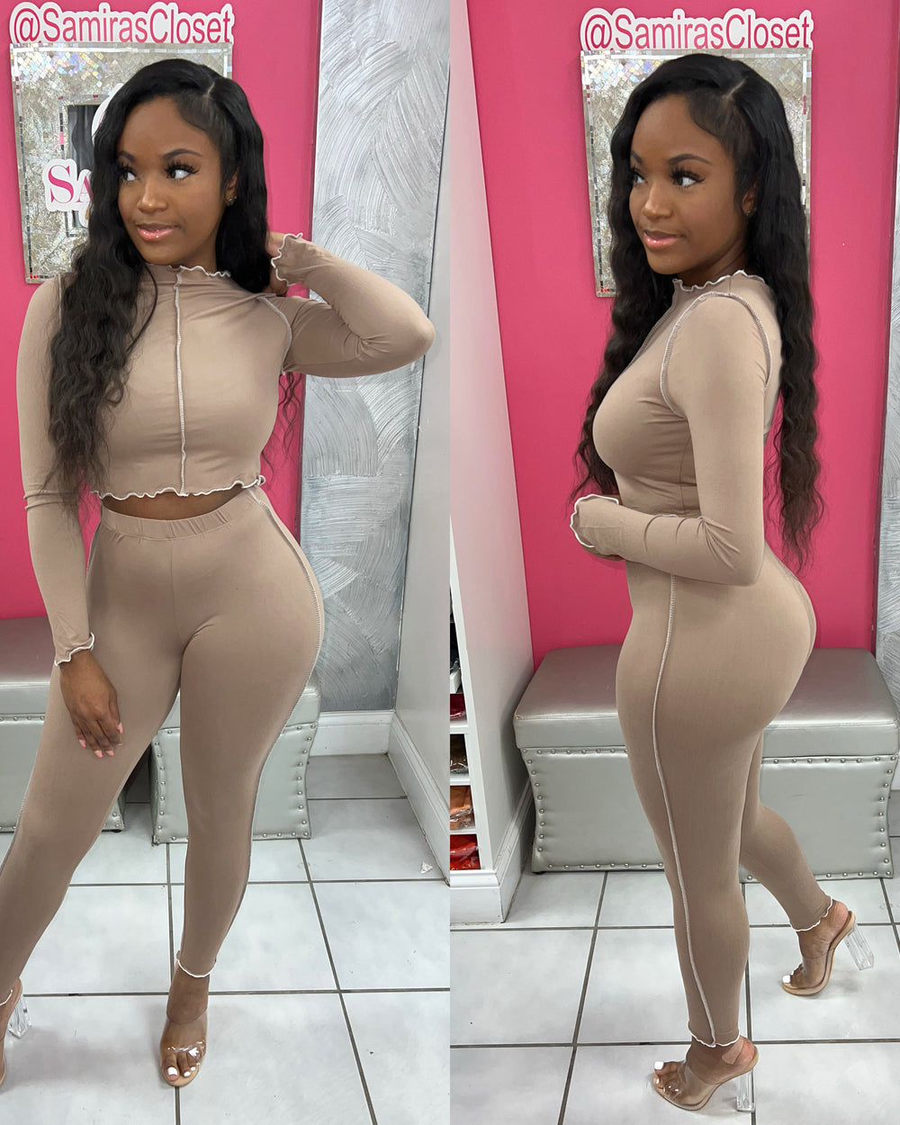 Snatched Legging Set-Tan