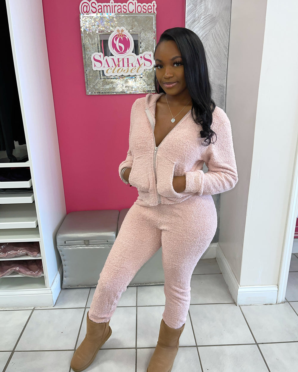 Cozy Full Zip Hoodie & Jogger Set-Mauve