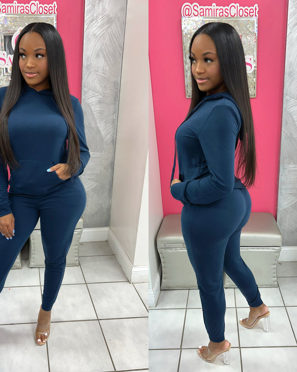 Boho Babe Jogger Set-Navy