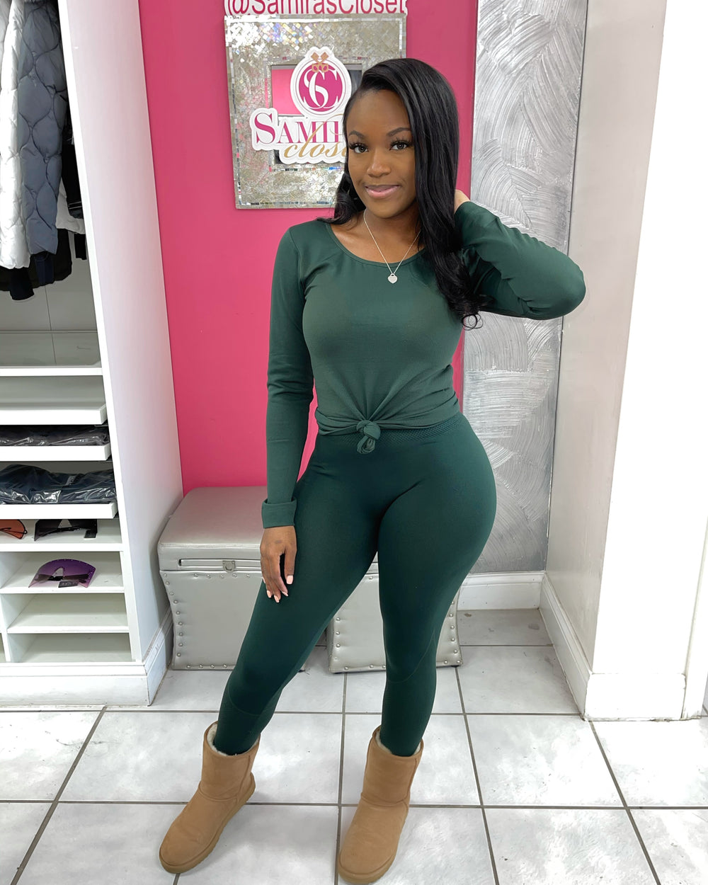 Fleece Lined Chill Set-Green