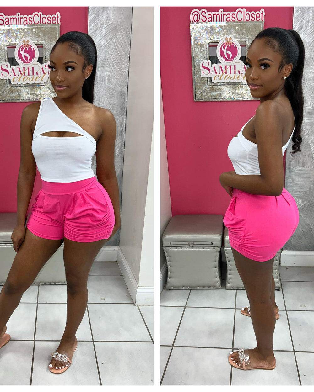 Cool Me Down Shorts-Fuchsia