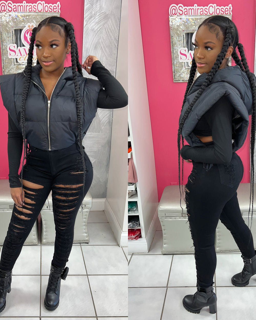 It Girl Puffer Vest-Black