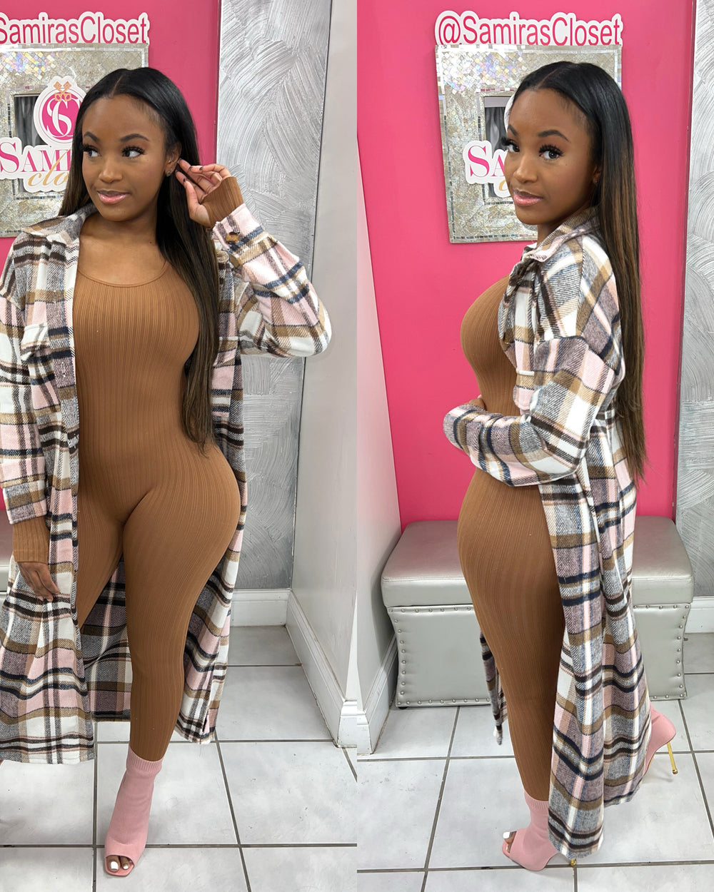 In The Trenches Jacket-Pink/Brown
