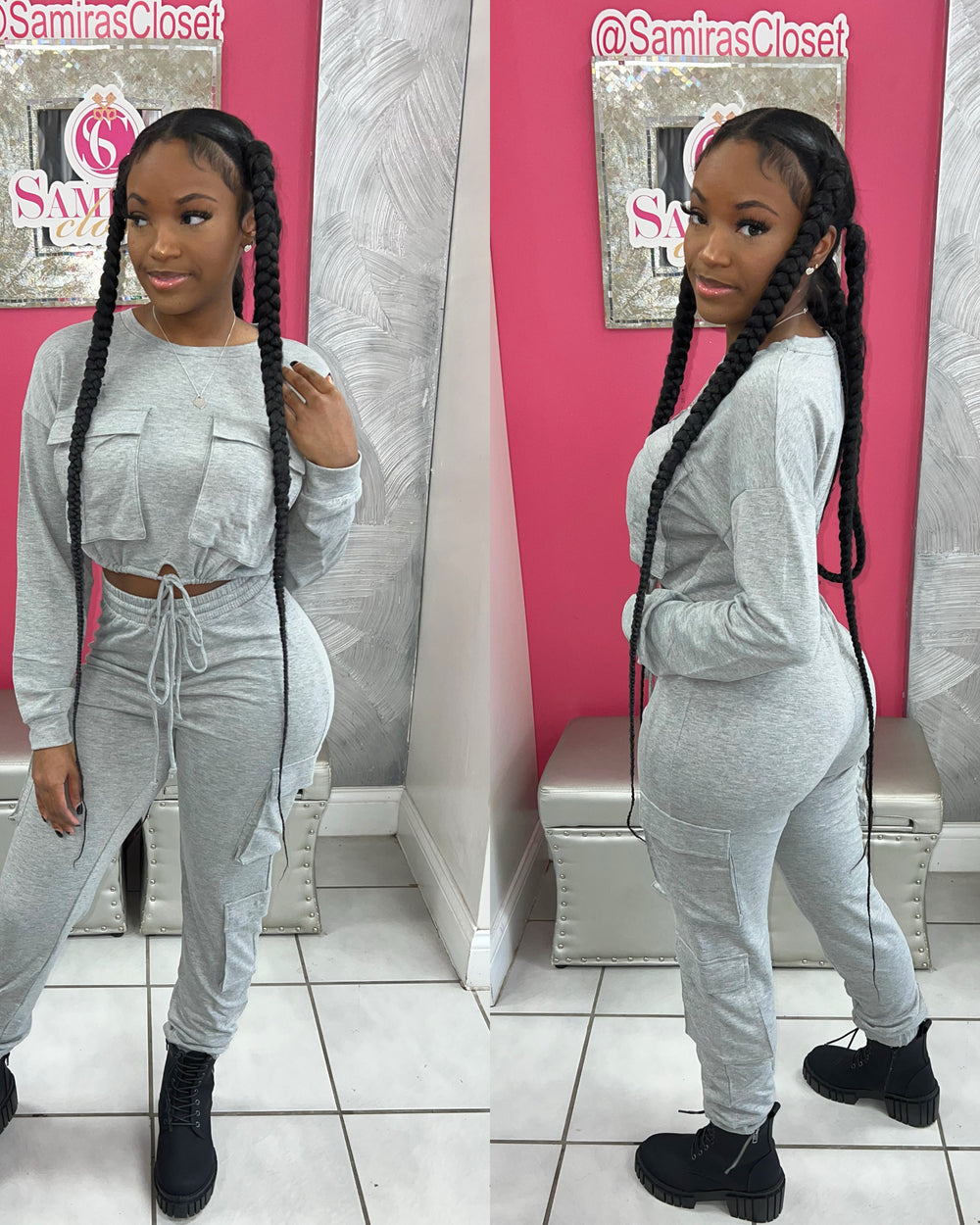 All On Me Cargo Set-Grey