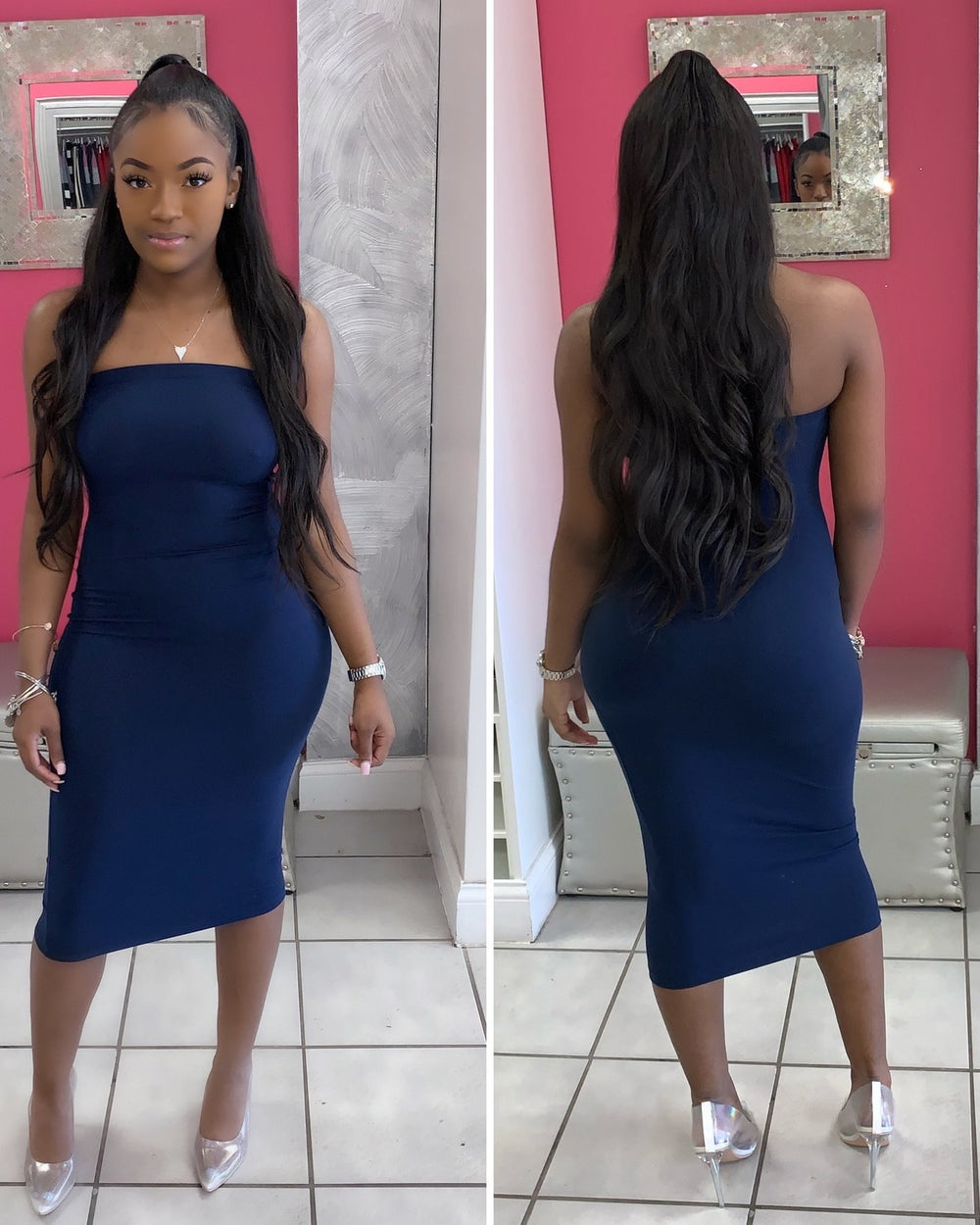 Tube Bodycon Dress-Navy