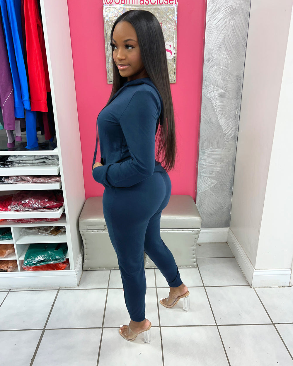 Boho Babe Jogger Set-Navy