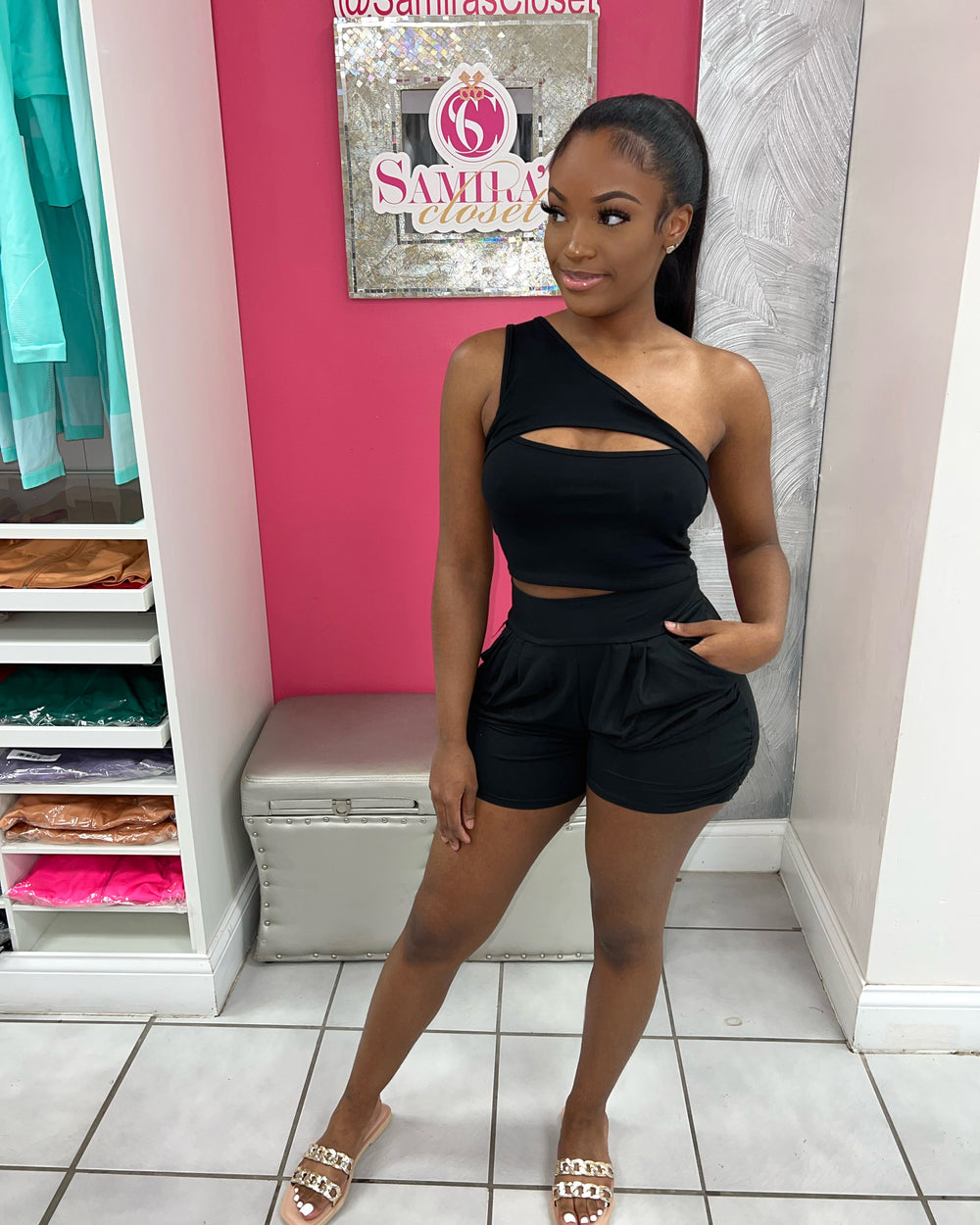 Cool Me Down Shorts-Black
