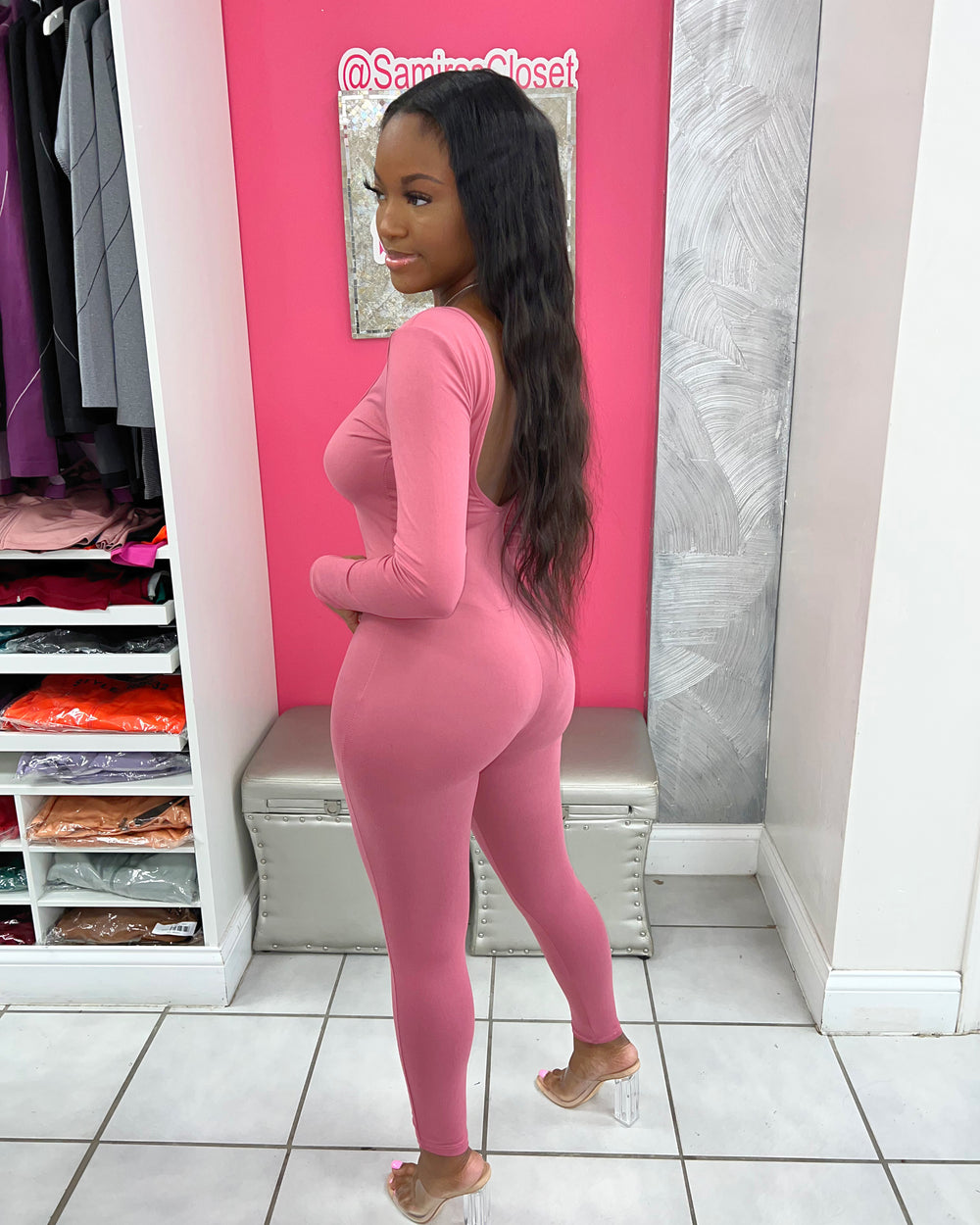 Scoop Back Jumpsuit-Dark Mauve