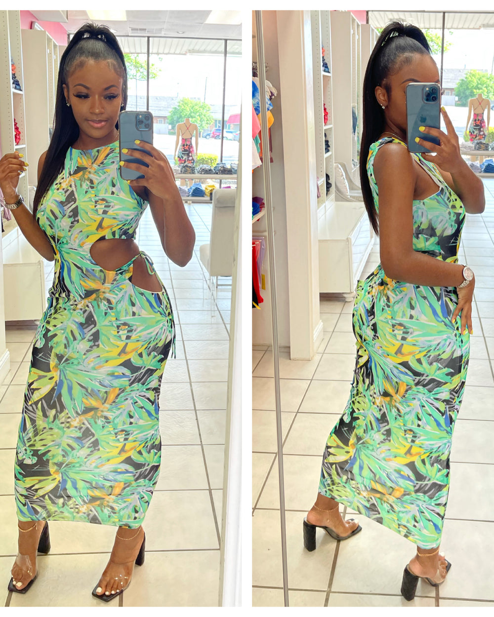 Tropic Side Peep Dress