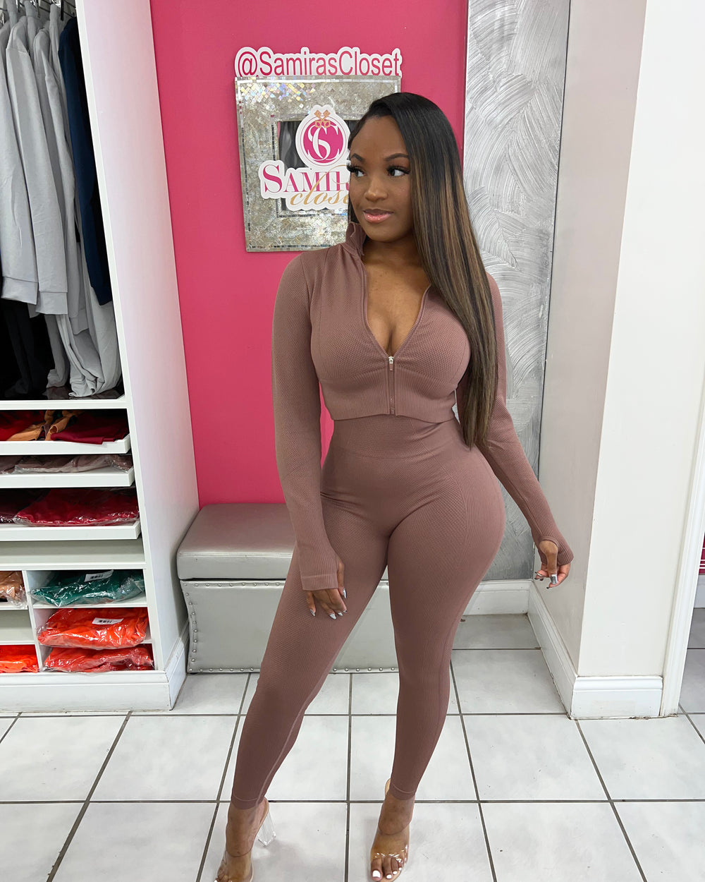 Lost without you legging set-Mocha