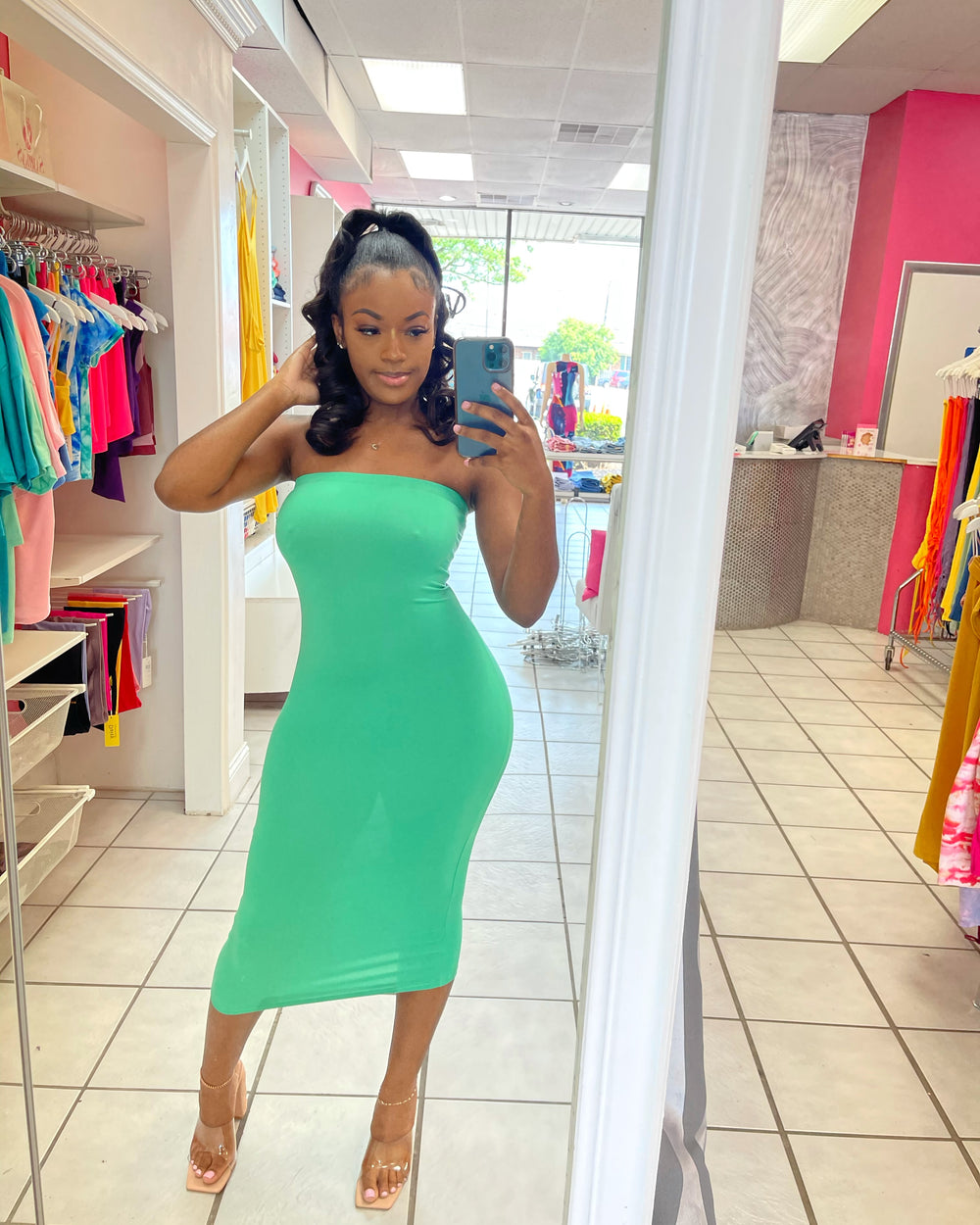 tube bodycon dress Tube Bodycon Dress-Green – Samira's Closet