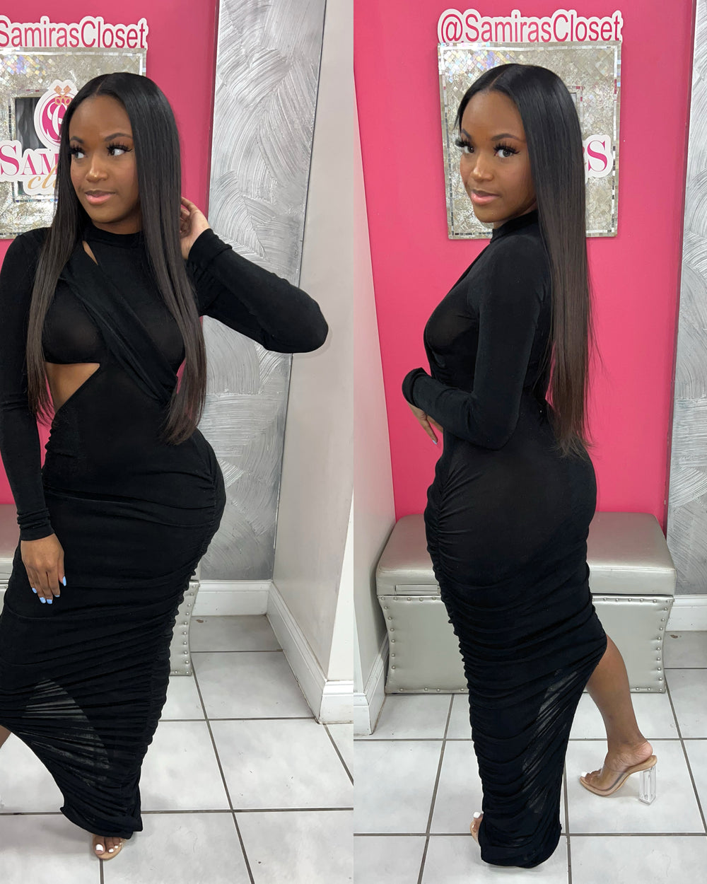 Not So Boujee Midi Dress-Black