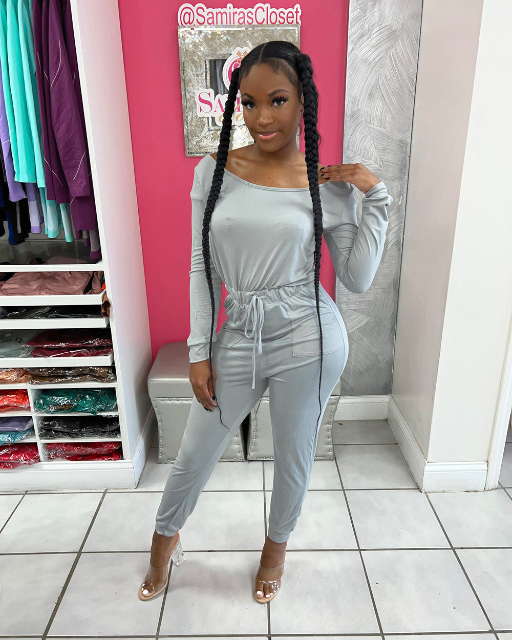 Chillax Jumpsuit- Grey