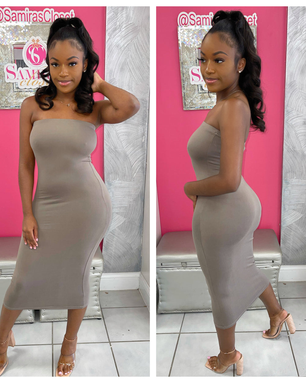 Tube Bodycon Dress-Taupe