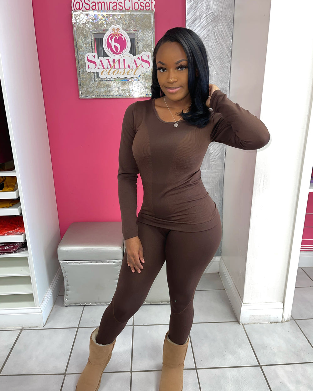 Fleece Lined Chill Set-Chocolate