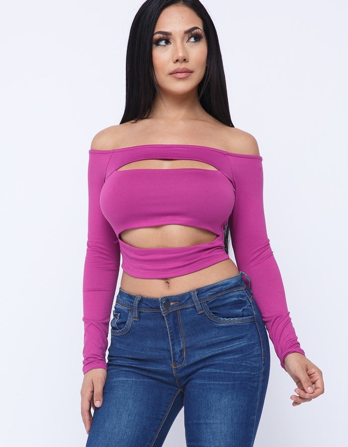 Front Cut Out Top-Magenta